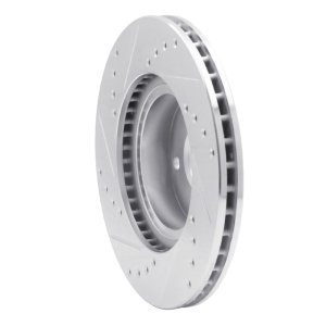 Saab 9-2X Brake Rotor (1) - Front Right - R1 Concepts - Drilled & Slotted - Silver - `90-`16